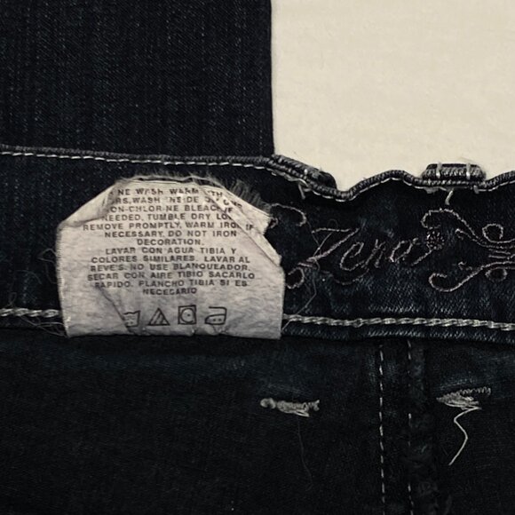 Vintage Zena High Rise 14 Embroider Jewel Pocket Denim Jeans Baggy Medium Wash - Picture 11 of 11